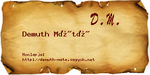Demuth Máté névjegykártya