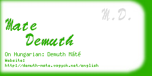 mate demuth business card